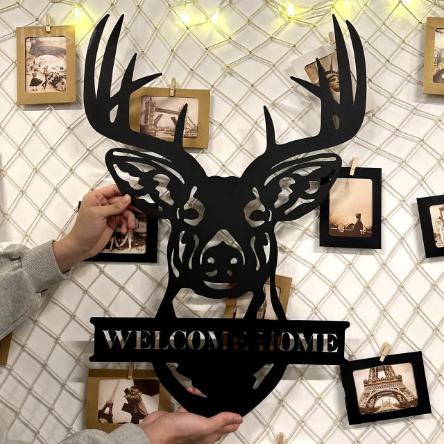 Personalized Deer Head Sign Decoration Gift